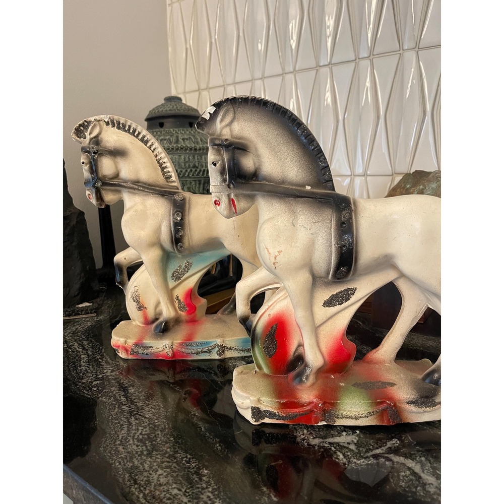 Vintage Chalkware Carnival Multicolor Horse Pony